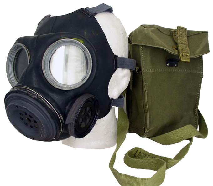 British WWII Type Gasmask  In Nostalgic Khaki  Bag 